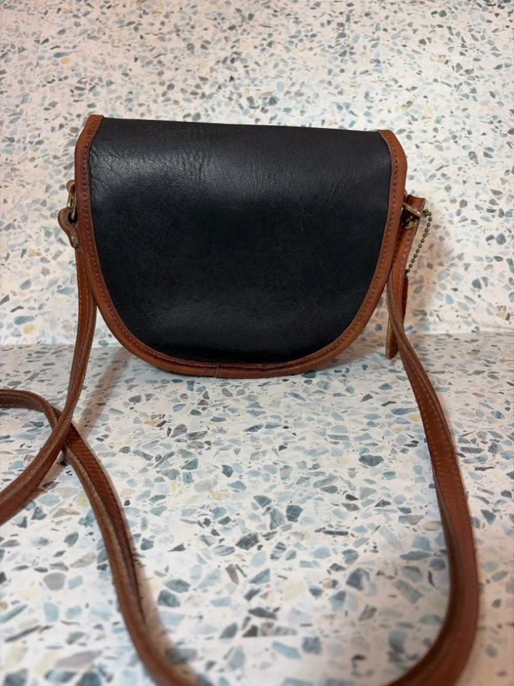 Vintage Coach Court Bag 9870 Spectator Black Brown Leather Crossbody USA - Picture 6 of 8